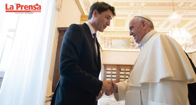 Papa Francisco y Justin Trudeau