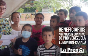 Beneficiarios agradecen donativo de Pro Venezuela Edmonton-Canadá
