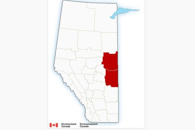Alerta de lluvia helada para zonas del centro de Alberta