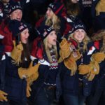 Atletas norteamericanas en la ceremonia de los Juegos Olímpicos de Invierno de PyeongChang 2018