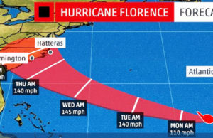 Huracán Florence pone en alerta ambiental la región