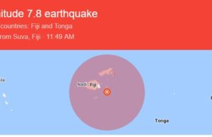 Terremoto de 7,8 grados de magnitud golpea la costa de Fiji